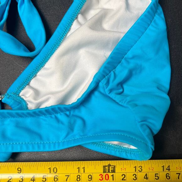 Venus Size 4 Women Swimwear Two Piece Bikini Blue Adjustable Halter - Picture 6 of 7
